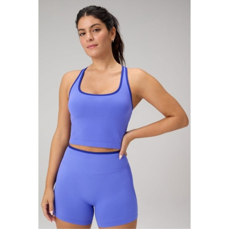 Fabletics - Womens Seamless Cropped Built-in Bra Tank