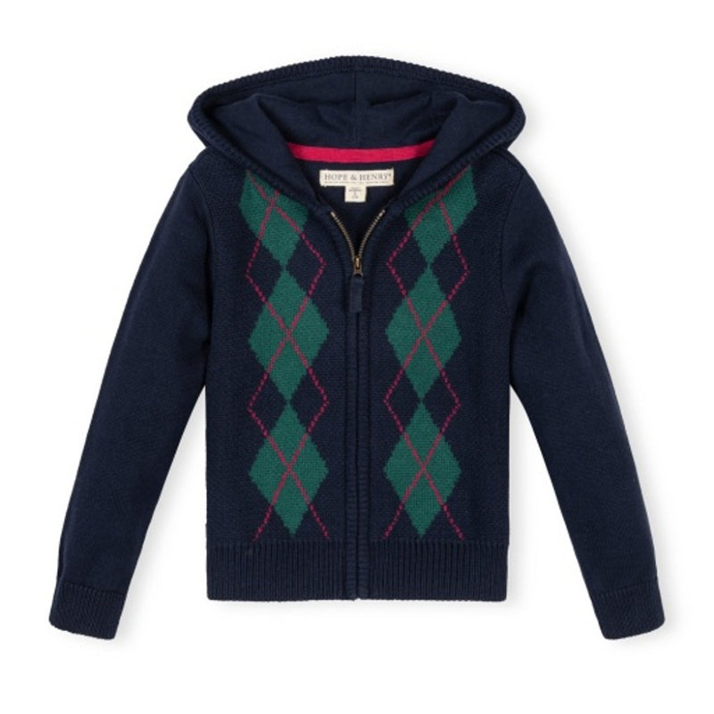 Hope & Henry - Girls Organic Full Zip Hoodie Sweater