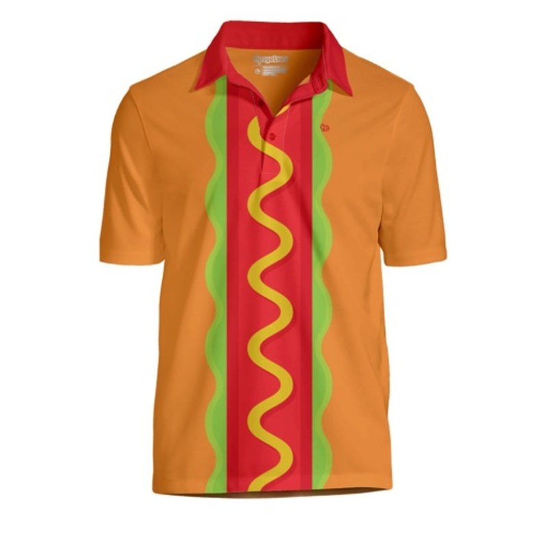 Tipsy Elves - Mens Hot Dogger Golf Polo