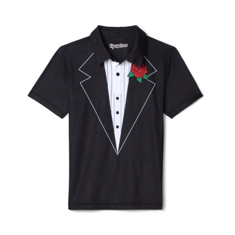 Tipsy Elves - Boys Youth Boys Tuxedo Golf Polo