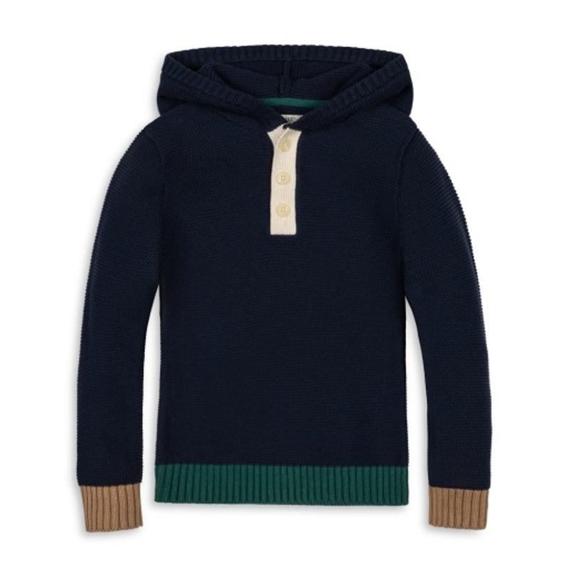 Hope & Henry - Boys Organic Henley Sweater Hoodie
