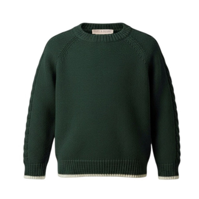 Hope & Henry - Boys Organic Raglan Crew Neck Sweater