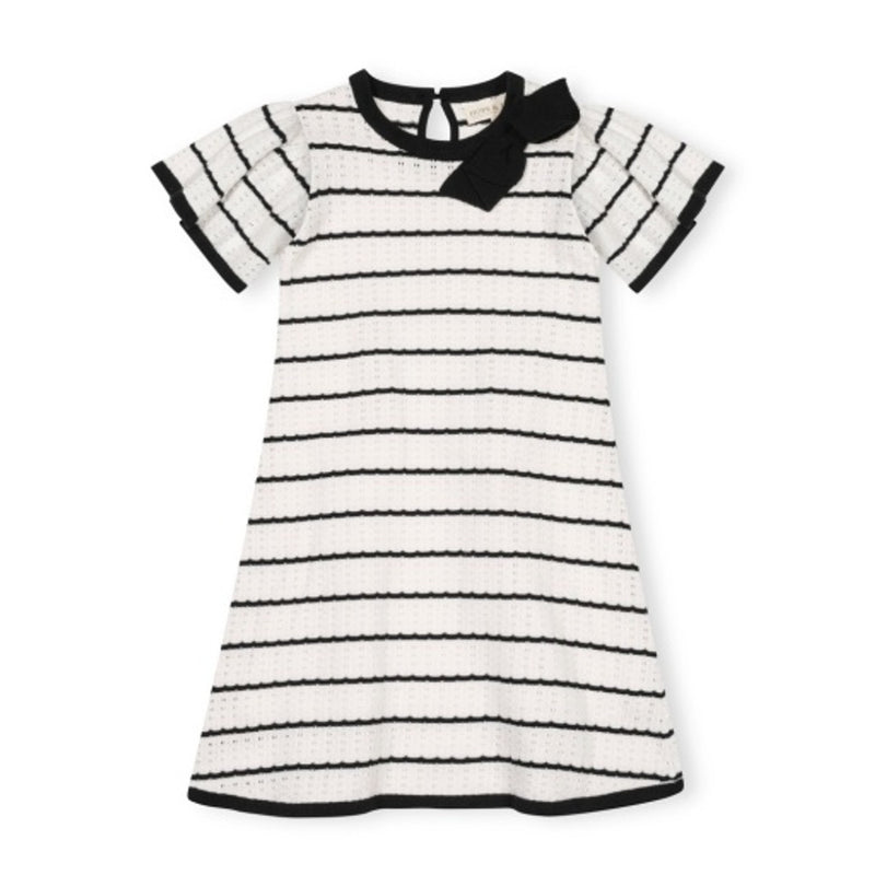 Hope & Henry - Girls Organic Bow Detail Pointelle Sweater Dress