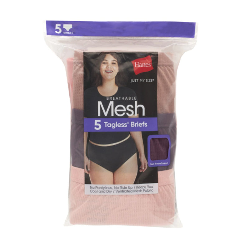 Hanes - Womens Just My Size Womens Breathable Mesh Brief Underwear 5-Pack (Plus Size)