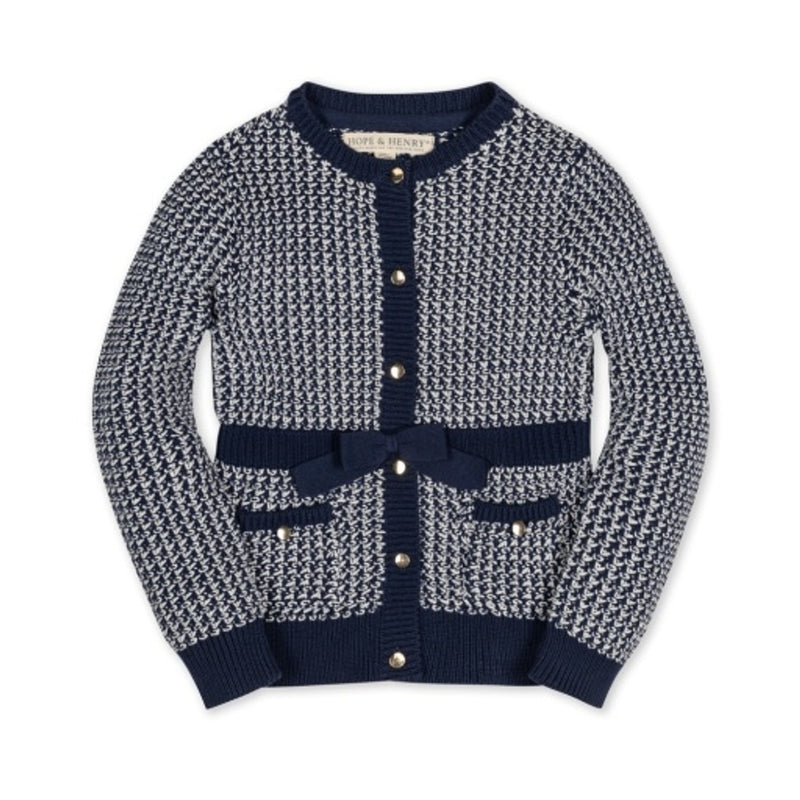 Hope & Henry - Girls Organic Fancy Tweed Cardigan