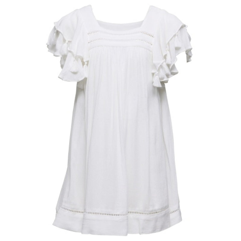 Snapper Rock - Girls White Tassel Time Beach Dress