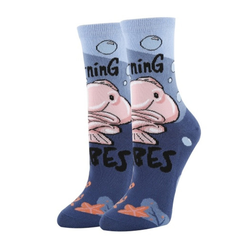 Oooh Yeah - Womens Crew Socks Morning Blob Vibes