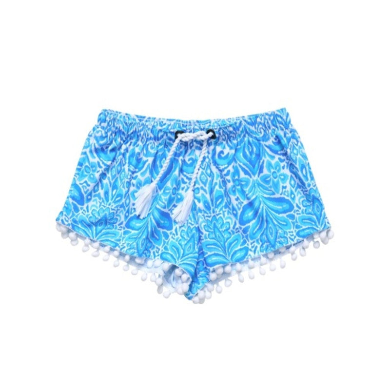 Snapper Rock - Girls Santorini Blue Swim Shorts
