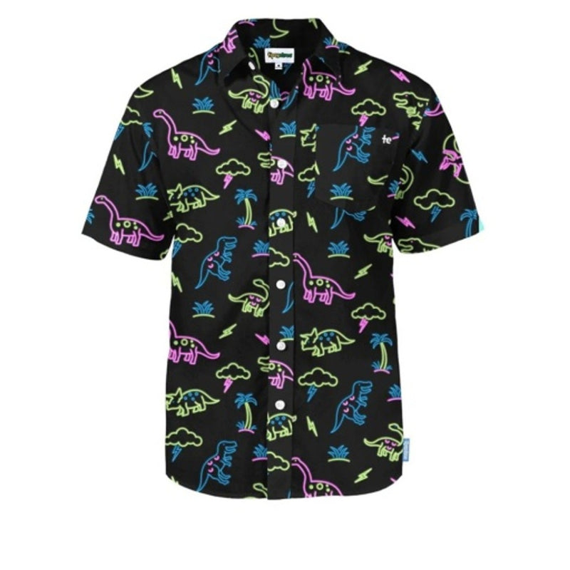 Tipsy Elves - Mens Neon Dinosaur Hawaiian Shirt