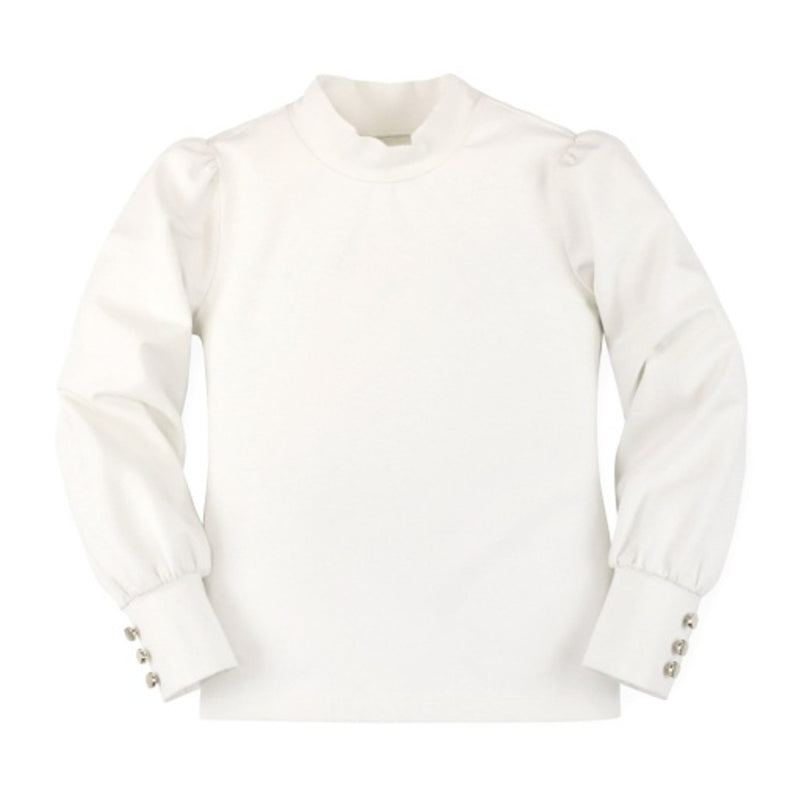 Hope & Henry - Girls Mock Neck Knit Top Made with Organic Cotton