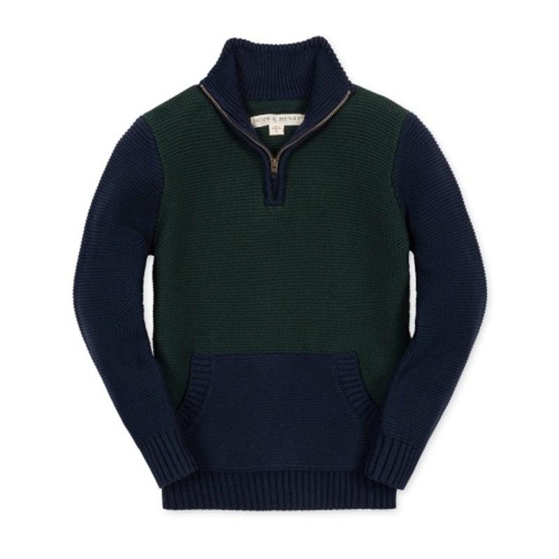 Hope & Henry - Boys Organic Half Zip Kanga Sweater