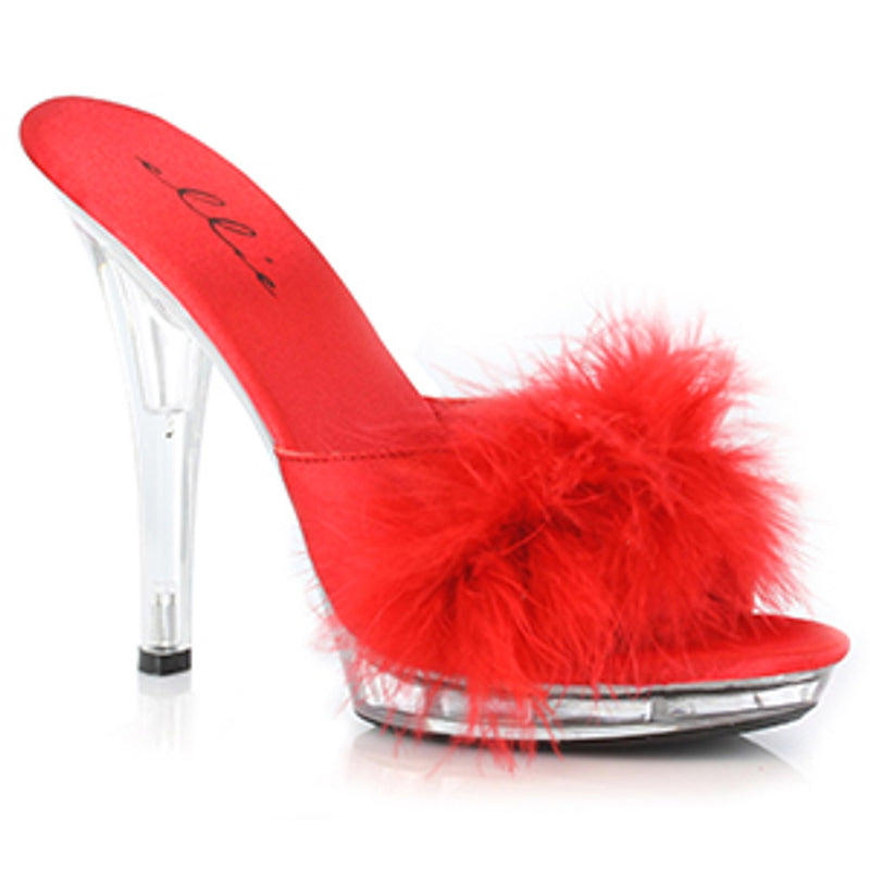 Ellie Shoes - 5" Heel Maribou Slipper