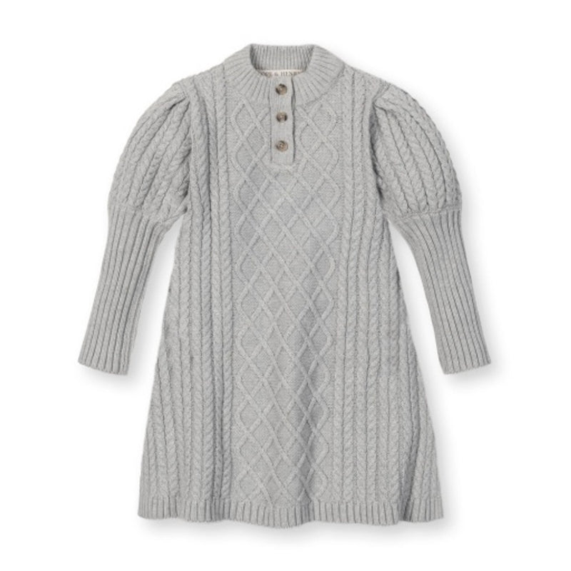 Hope & Henry - Girls Organic Mock Neck Button Placket Sweater Dress
