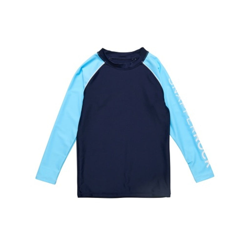 Snapper Rock - Boys Navy Lt Blue Sleeve Long Sleeve Rash Top