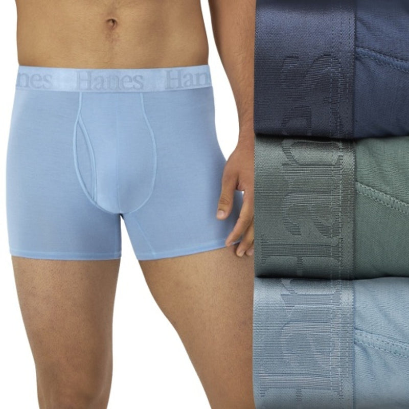 Hanes - Mens Originals Ultimate Mens Supersoft Trunk Underwear Assorted 3-Pack