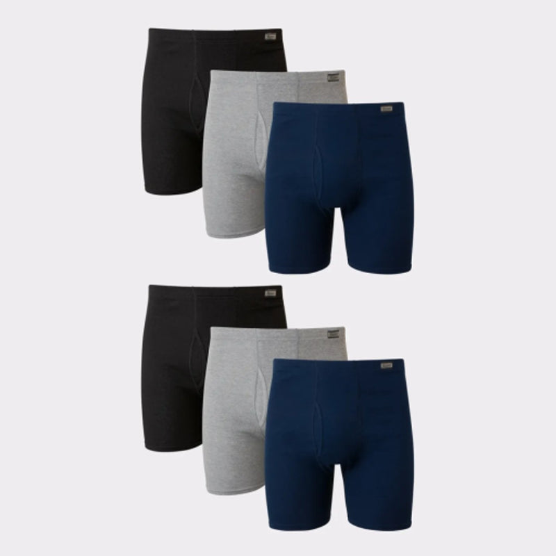 Hanes - Mens Comfortsoft Mens Cotton Boxer Brief Underwear Moisture Wicking 6-Pack