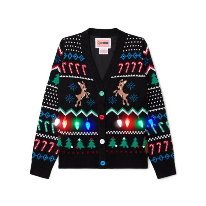 Tipsy Elves - Womens Fair Isle Rudolph Light Up Cardigan