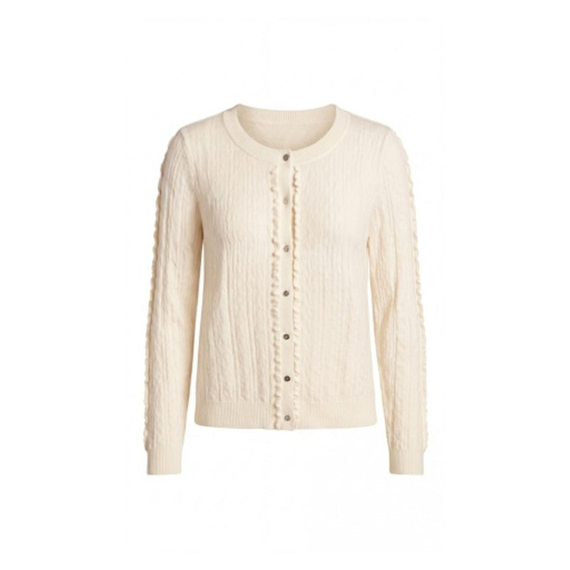 Liverpool Los Angeles - Womens Long Slv Button Front Cardigan Swtr with Ruffles