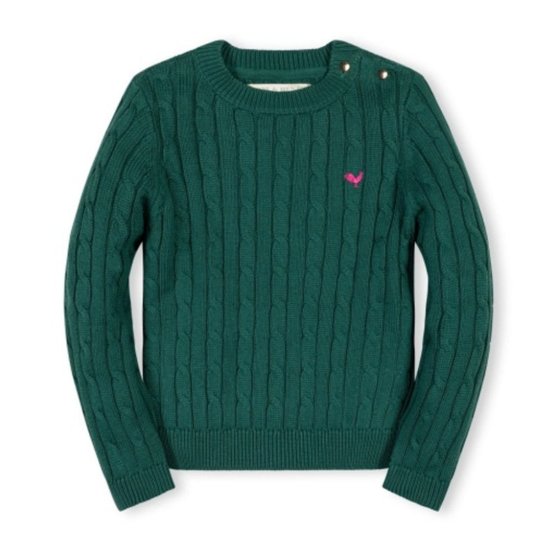 Hope & Henry - Girls Organic Crew Neck Cable Sweater
