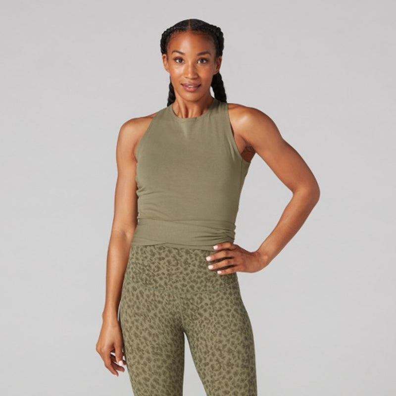 Thirty Three Threads - Unisex Wrap Around Tank Light Olive