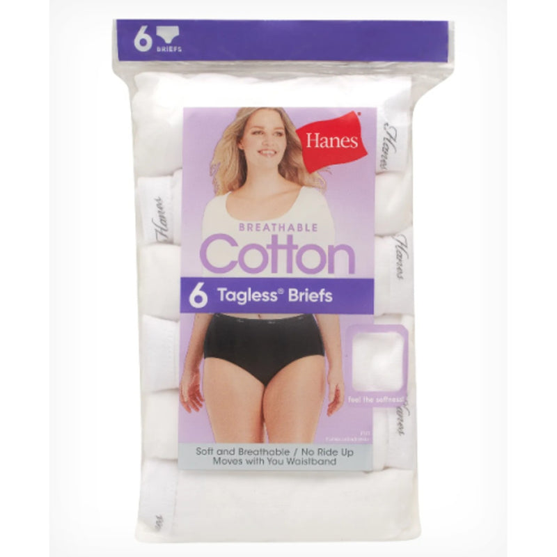 Hanes - Womens Breathable Cotton Brief Underwear White 10-Pack