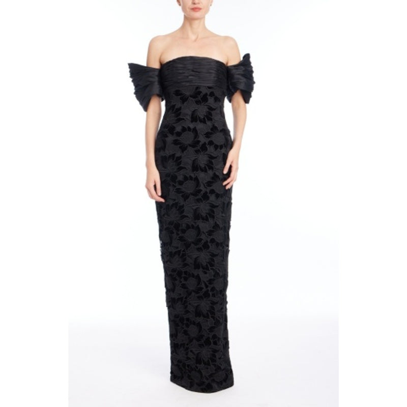 Badgley Mischka - Womens Off Sh Applique Gown