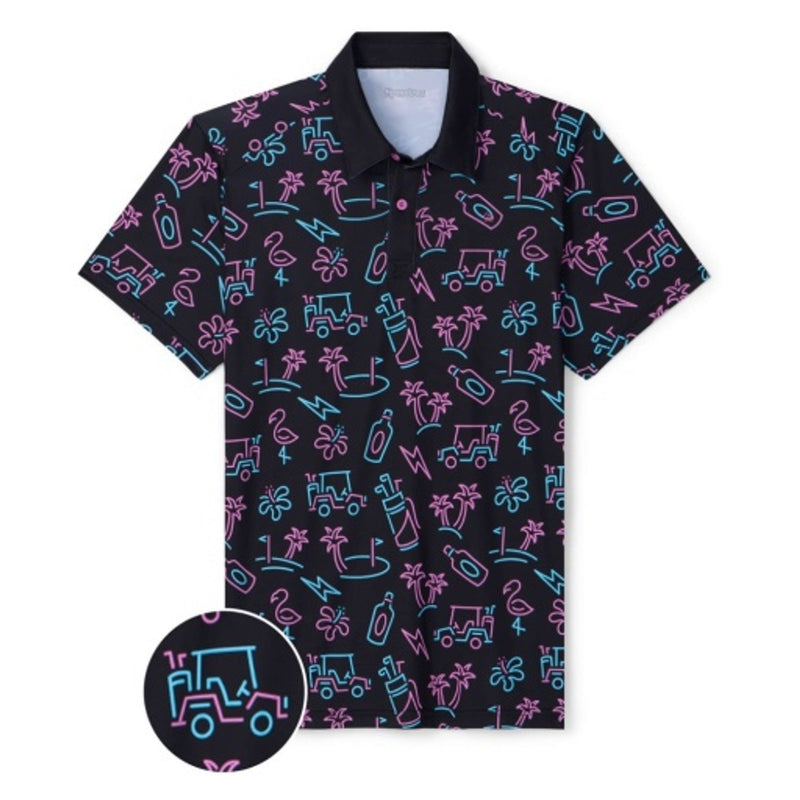 Tipsy Elves - Mens Glowing Game Golf Polo