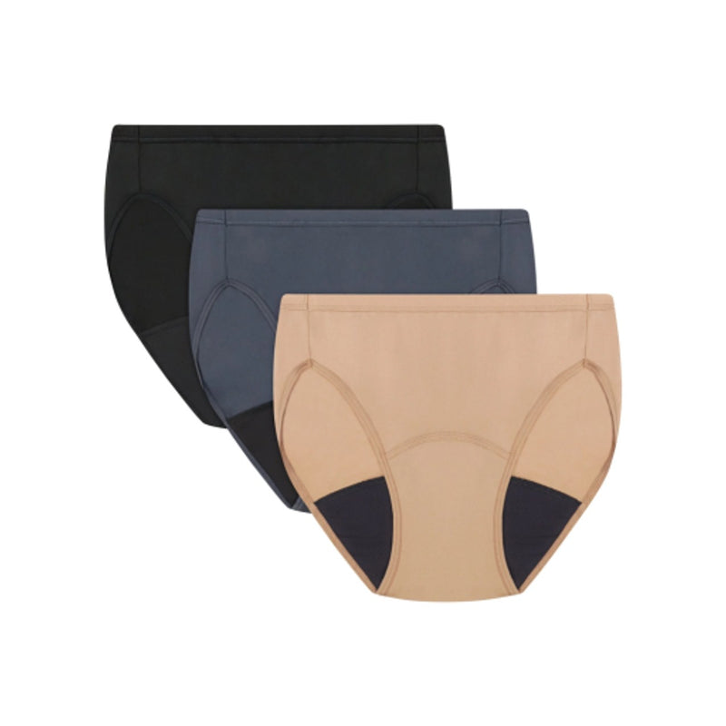 Hanes - Womens Comfort Period. Womens Period Underwear High-Cut Pack 3-Pack Light Bladder Leak Protection