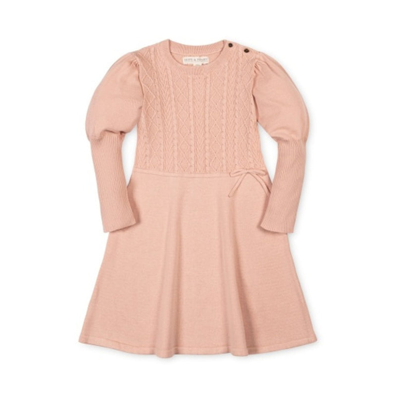 Hope & Henry - Girls Organic Cable Bodice Sweater Dress