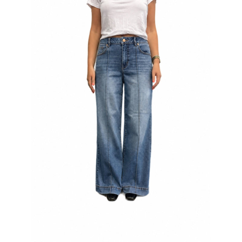 1822 Denim - Womens 30" Pintuck Seamed Wide Leg Jean)