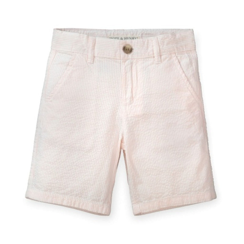 Hope & Henry - Boys Organic Seersucker Short Pink