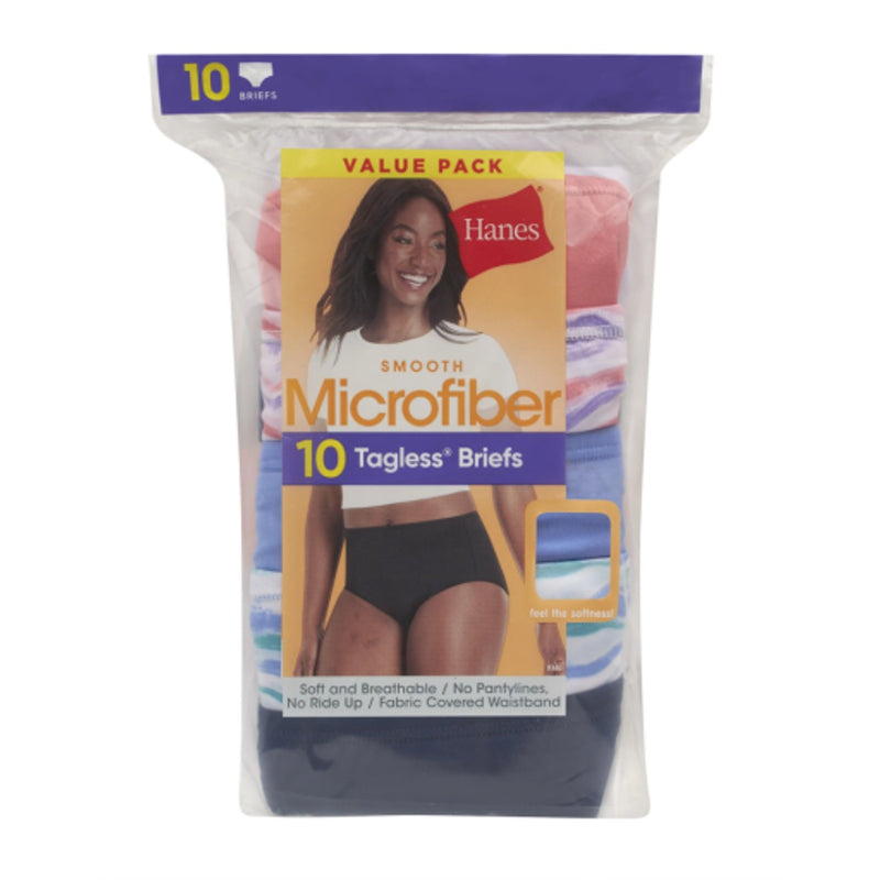 Hanes - Womens Brief Underwear Moisture-Wicking 10-Pack