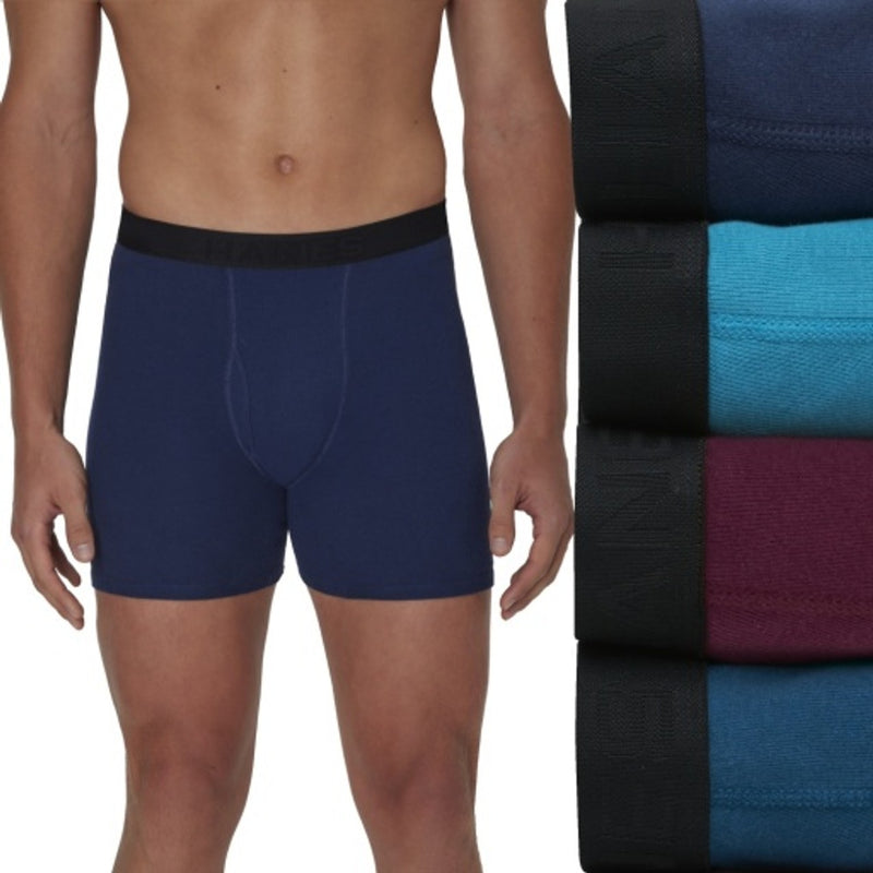 Hanes - Mens Ultimate Mens Boxer Briefs Pack 4-Pack Comfortsoft Cotton Underwear Moisture-Wicking