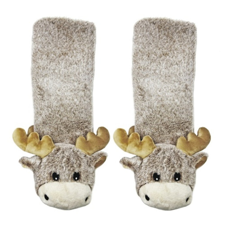 Oooh Yeah - Womens Moose Up Womens Plush Hugger Slippers