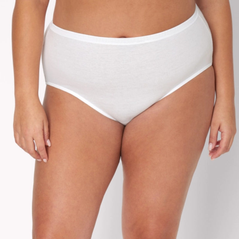 Hanes - Womens Just My Size Womens Cotton Brief Underwear White 6-Pack (Plus Size)