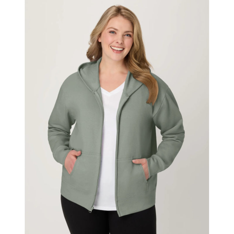 Hanes - Womens Just My Size Ecosmart Womens Full-Zip Fleece Hoodie (Plus Size)