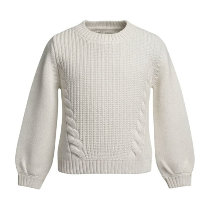 Hope & Henry - Girls Organic Bow Detail Cable Sweater