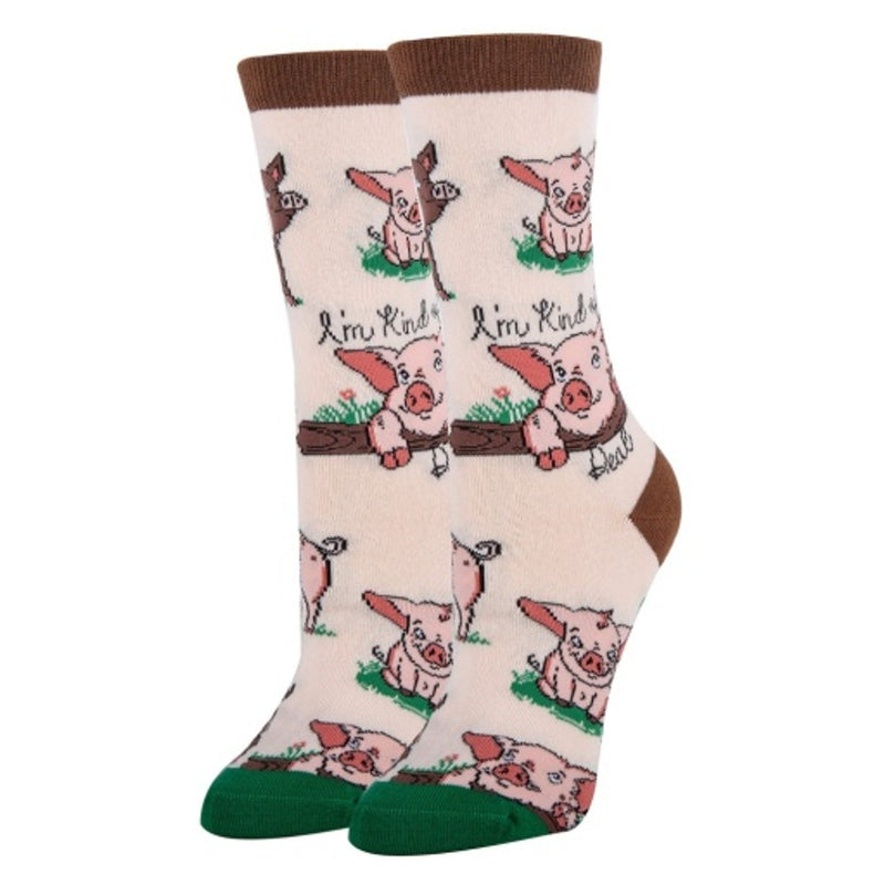 Oooh Yeah - Womens Pig Deal-Womens Crew Socks
