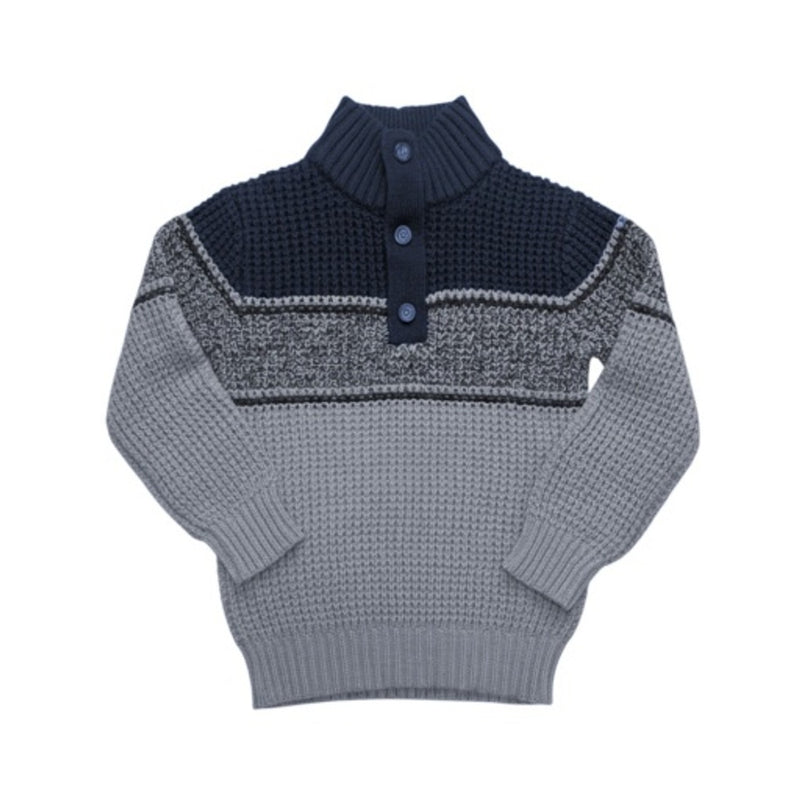 Hope & Henry - Boys Organic Mock Neck Waffle Sweater