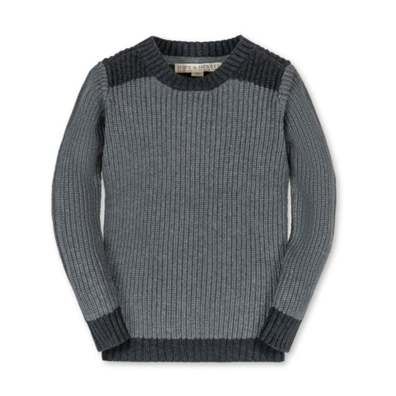 Hope & Henry - Boys Organic Shoulder Detail Crew Neck Sweater