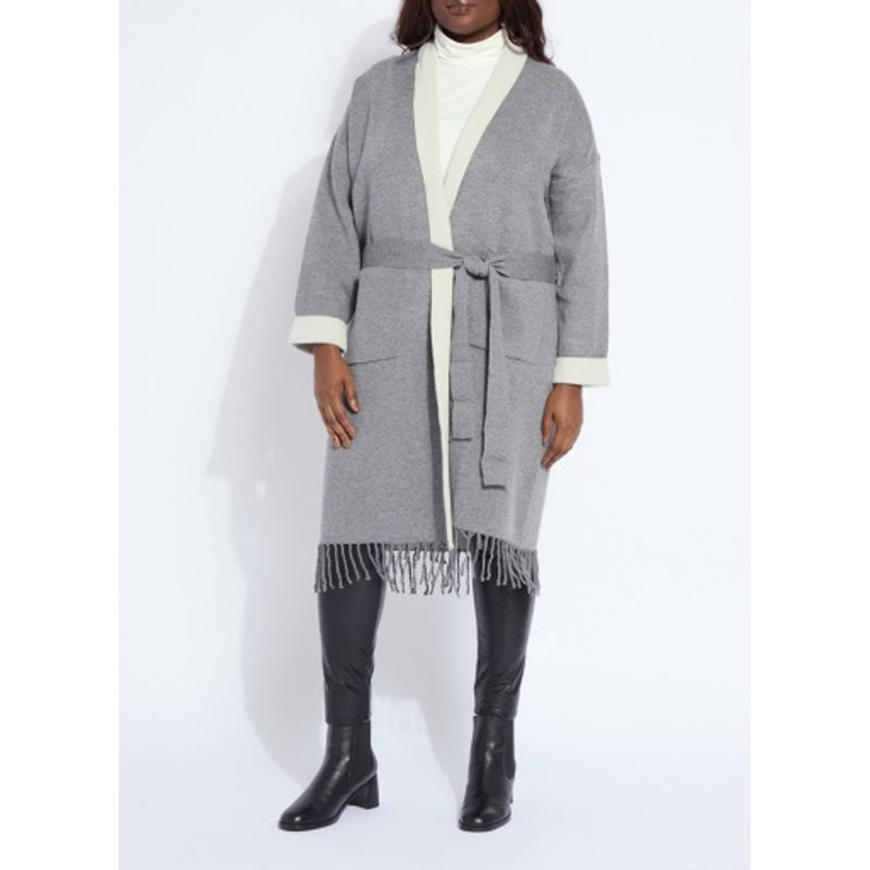 Lysse - Womens Juliette Fringed Sweater Coat Curvy