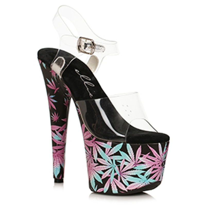 Ellie Shoes - 7" Stiletto Sandal W/Print Wrapped Platform