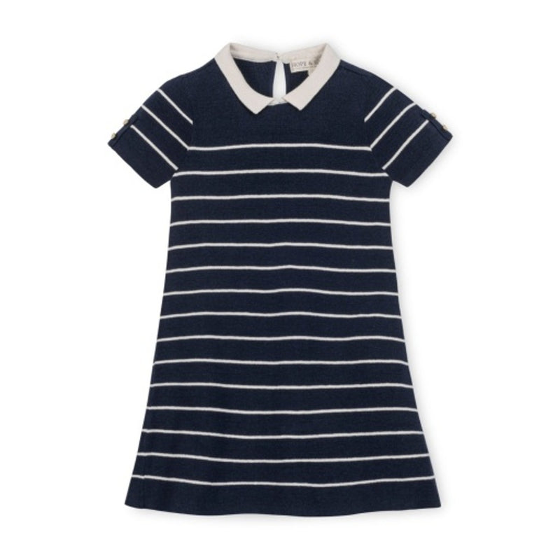 Hope & Henry - Girls Organic Short Sleeve Collared Sweater Dress