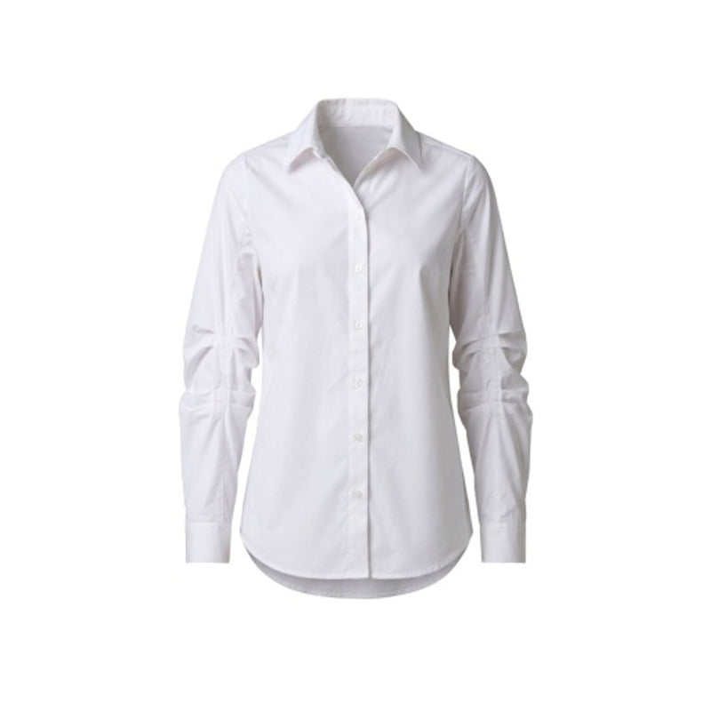 Liverpool Los Angeles - Womens Long Pleated Slv Button Front Knit Shirt