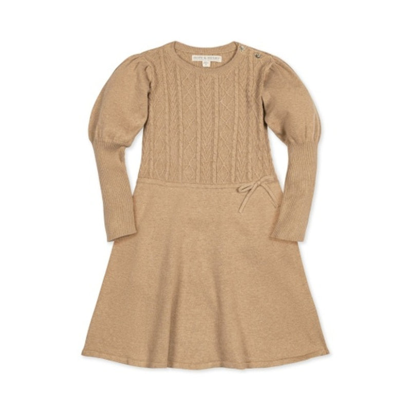 Hope & Henry - Girls Organic Cable Bodice Sweater Dress
