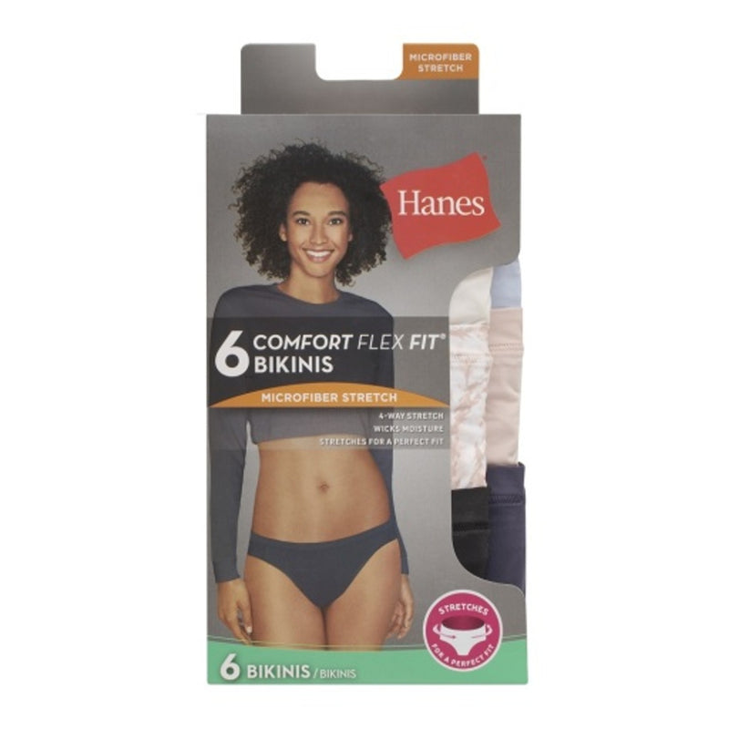 Hanes - Womens Super Stretch Microfiber Bikini Underwear Comfort Flex Fit 6-Pack