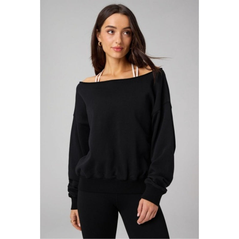 Fabletics - Womens Year Round Terry Off Shoulder Sweatshirt
