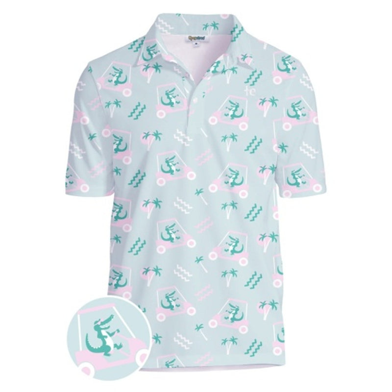 Tipsy Elves - Mens Golf Cart Gator Golf Polo
