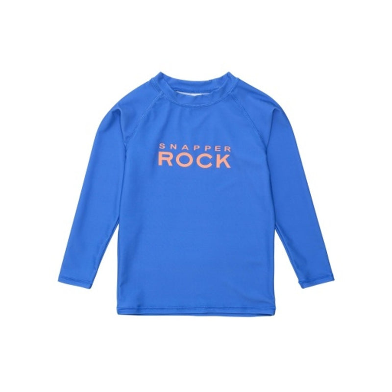 Snapper Rock - Boys Azure Blue Sustainable Long Sleeve Rash Top