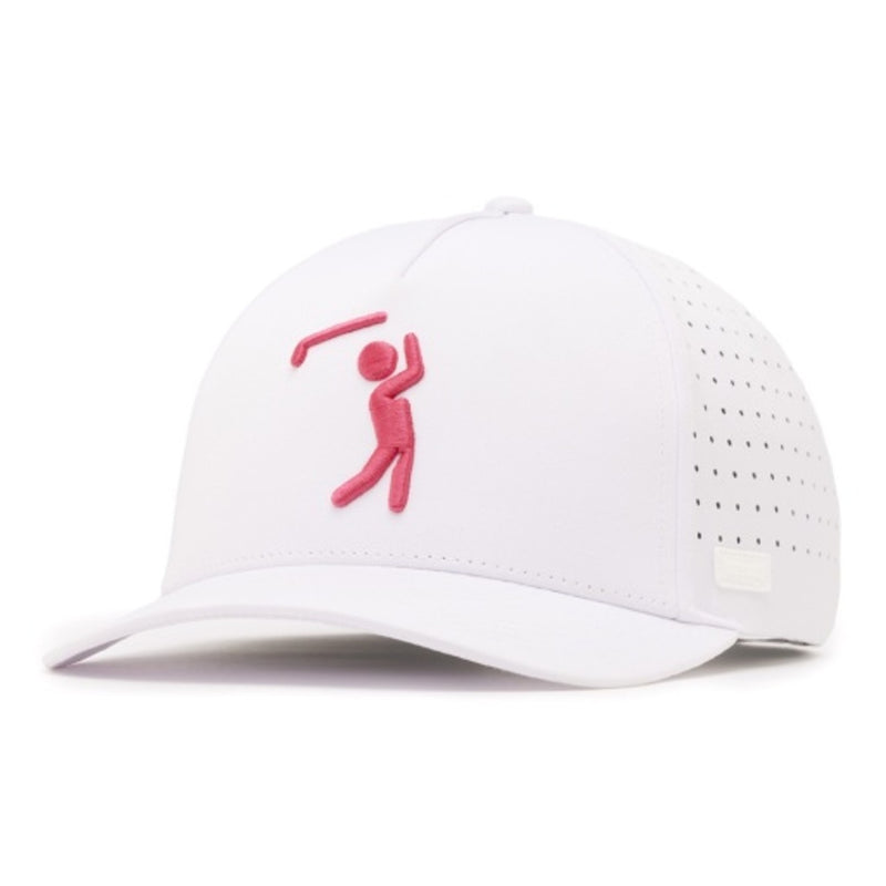 Bogey Bros - Unisex Bogeyman White/Pink Performance Golf Hat Snapback